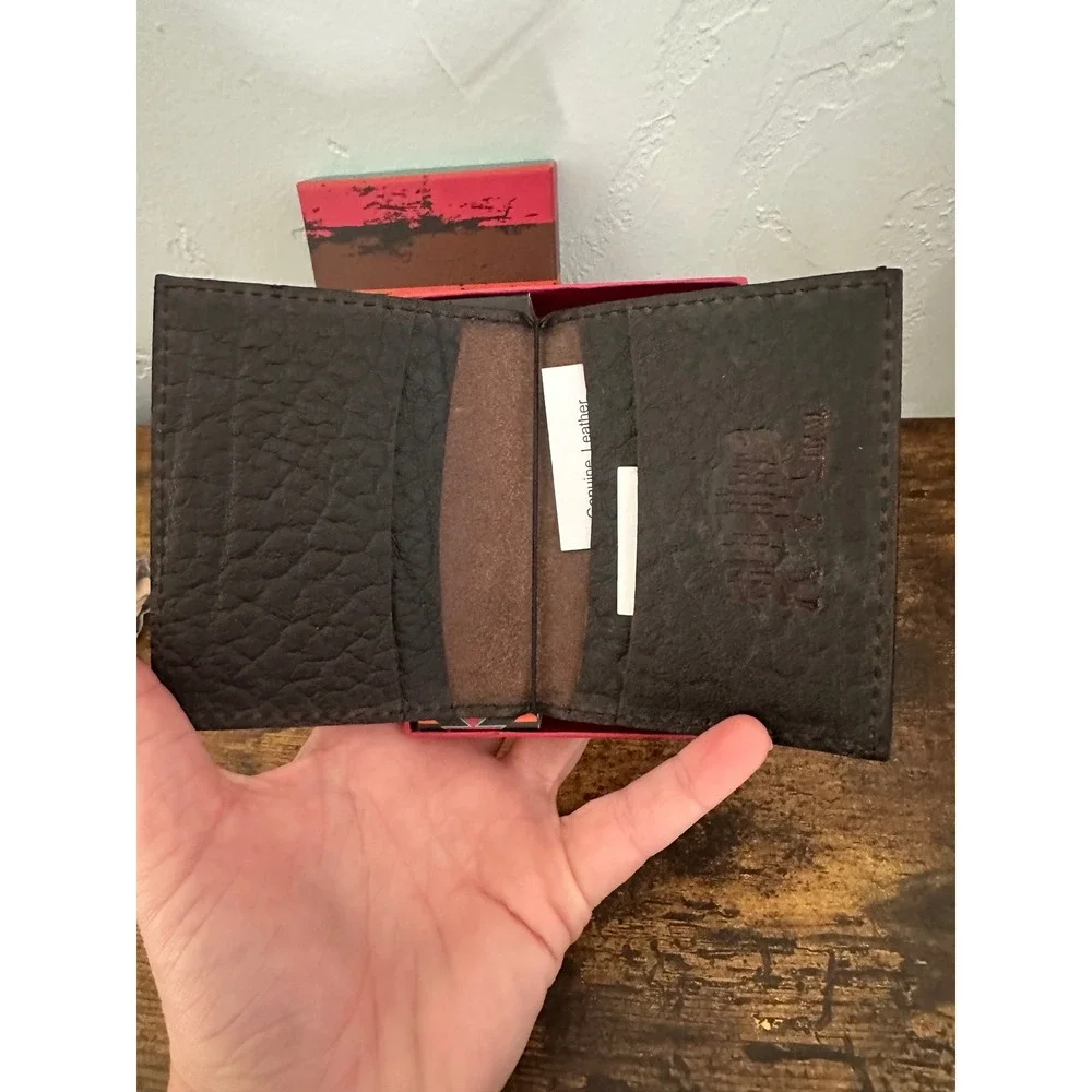 Red Dirt Hat Co. Bifold Card Case Wallet Genuine‎ Leather Western Geometric